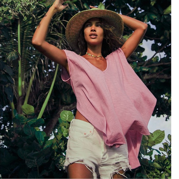 Loving Good Vibrations Free People distressed denim shorts white - Picture 1 of 4